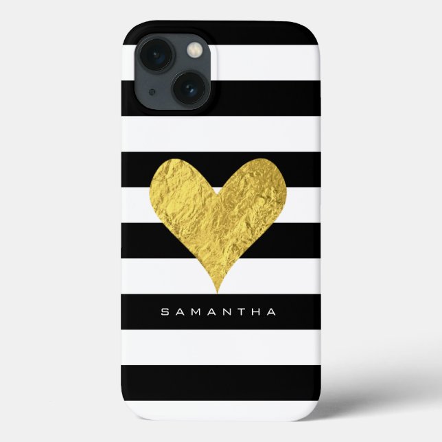 Gold Foil Heart Case-Mate iPhone Hülle (Rückseite)