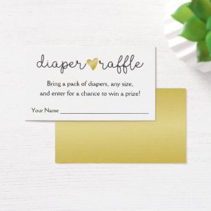 Gold Foil Heart Diaper Raffle Baby Dusche
