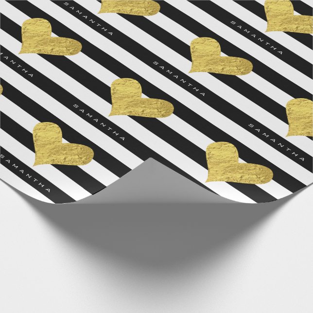 Gold Foil Heart Geschenkpapier (Ecke)
