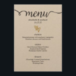 Gold Foil Hearts Kraft Paper Wedding Menu Menükarte<br><div class="desc">Gold Foil Hearts Kraft Papier Hochzeitsmenü. Die unterbydandelionic designerhältlichen Produkte werden koordiniert</div>
