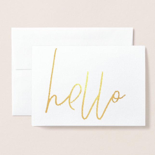Gold Foil Hello Card Folienkarte (Vorderseite mit Umschlag)