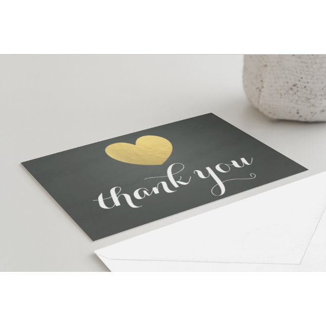 Gold Foil Herz Vielen Dank Post Card Postkarte (Von Creator hochgeladen)