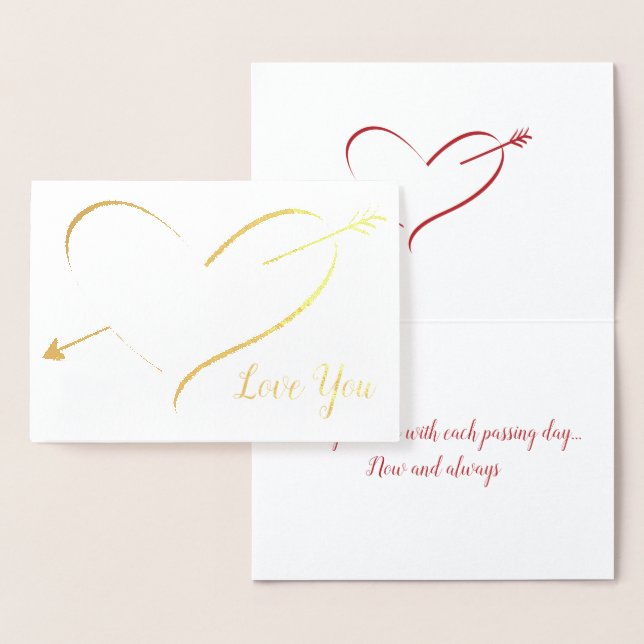 Gold Foil Herzstück "I Liebe You" Valentine Card Folienkarte (Anzeige)