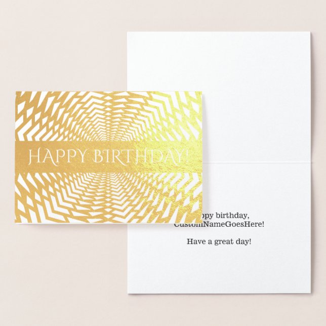 Gold Foil "HEUREUX ANNIVERSAIRE !" Carte (Affichage)