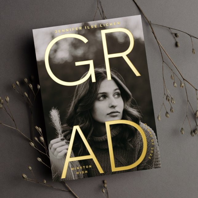 Gold Foil High School GRAD | Ankündigung von Fotos (Von Creator hochgeladen)