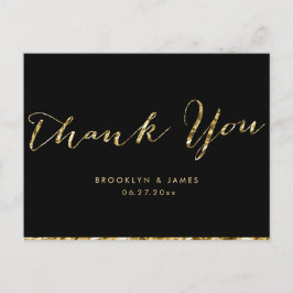 Gold Foil Hochzeit Vielen Dank Postkarten Black