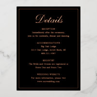 Gold Foil Hochzeitskarte für Schwarz und Rose