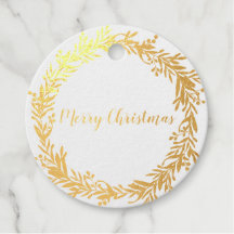 Gold Foil Holly Berry Wreath Frohe Weihnachten