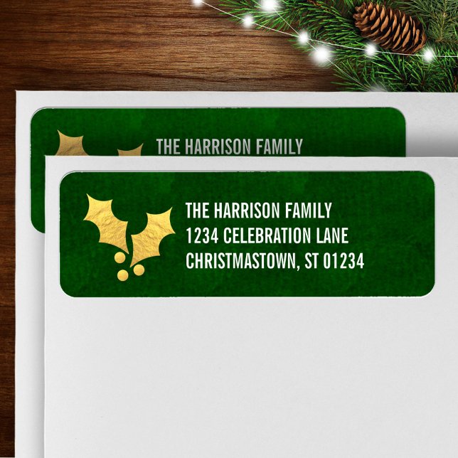 Gold Foil Holly Personalisiert Weihnachten (Von Creator hochgeladen)