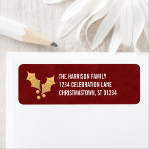 Gold Foil Holly Personalisiert Weihnachten