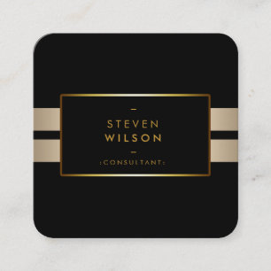 Gold Foil Imitate Web Moderne Computer Financial Quadratische Visitenkarte