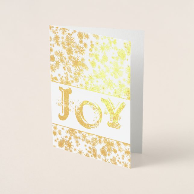 Gold Foil JOY Christmas Grußkarte Folienkarte (Vorderseite)