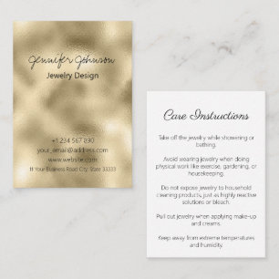 Gold Foil Juwelier Care Cards Visitenkarte