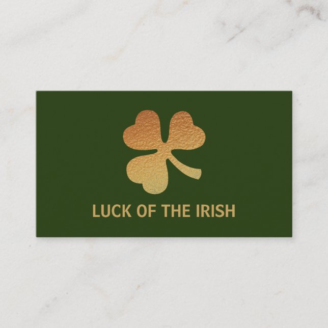 Gold Foil Kleeblatt, Irish Baby Show Ticket Begleitkarte (Vorderseite)