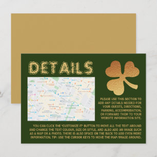 Gold Foil Kleeblatt, St Patrick's Day Detail Card Einladung