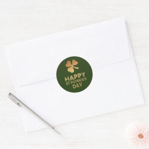 Gold Foil Kleeblatt, St Patrick's Day Runder Aufkleber