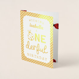 Gold Foil Ladybug Ein derful Birthday Folienkarte