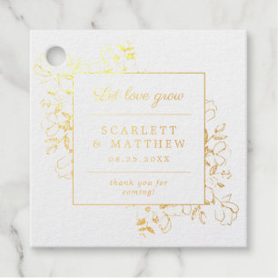 Gold Foil Lassend Liebe wachsen handgezogene Blume Geschenkanhänger