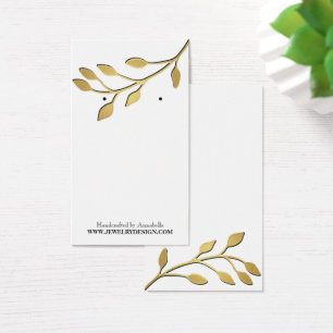Gold Foil Leaf Earring Juwelier Display Custom
