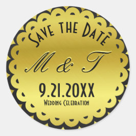 Gold Foil Look Save the Date Siegel Runder Aufkleber