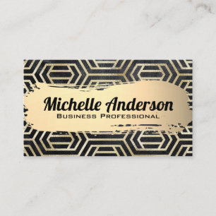 Gold Foil Luxury Modernes geometrisches Muster Visitenkarte
