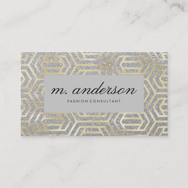 Gold Foil Luxury Pattern Visitenkarte (Vorderseite)