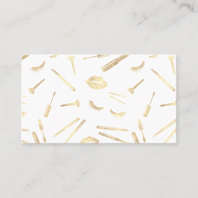 GOLD FOIL Make-up artist lashes lips lipstick eyes Visitenkarte (Vorderseite)