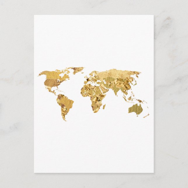 Gold Foil Map Postkarte (Vorderseite)