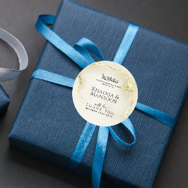 Gold Foil Marmor Texture Islamic Wedding Vielen Da Runder Aufkleber