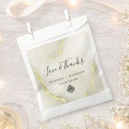 Gold Foil Marmor Texture Liebe & Dank Hochzeit Geschenktütchen