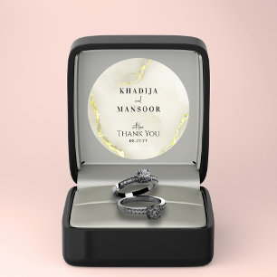 Gold Foil Marmor Texture Wedding Vielen Dank für I Runder Aufkleber