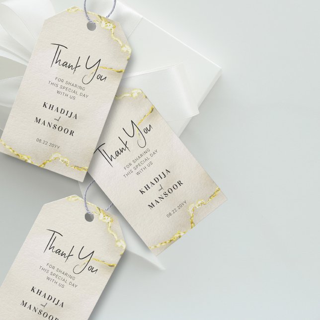 Gold Foil Marmor Texture Wedding Vielen Dank Geschenkanhänger (Von Creator hochgeladen)