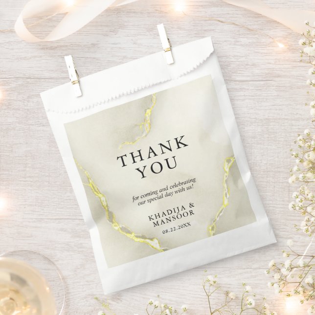 Gold Foil Marmor Texture Wedding Vielen Dank Geschenktütchen (Ausgeschnitten)