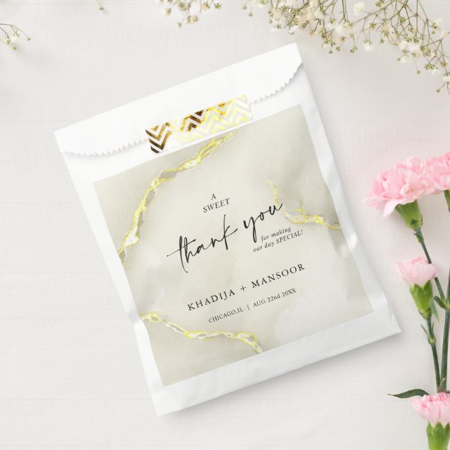 Gold Foil Marmor Texture Wedding Vielen Dank Geschenktütchen (Versiegelt)