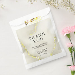 Gold Foil Marmor Texture Wedding Vielen Dank Geschenktütchen