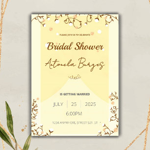 Gold Foil Méditerranéen Douche nuptiale Invitation