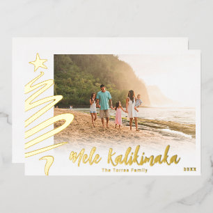 Gold Foil Mele Kalikimaka Carte photo