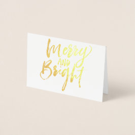Gold Foil Merry & Bright Holiday Weihnachtsfest Fo Folienkarte