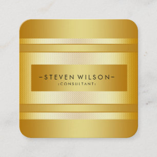 Gold Foil Metal Beruflich Moderne Kunst, Dichtung  Quadratische Visitenkarte