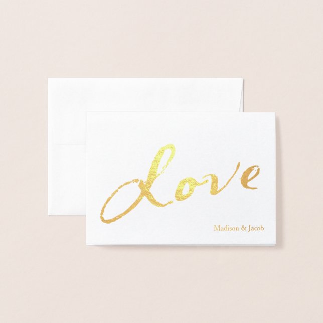 Gold Foil mit Liebe Danke Karte (Vorderseite mit Umschlag)