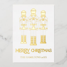 Gold Foil Nutcracker Weihnachtskarten Folieneinladung