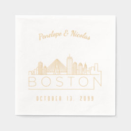 Gold Foil Personalisiert Boston Wedding Napkins Servietten Mit Folie