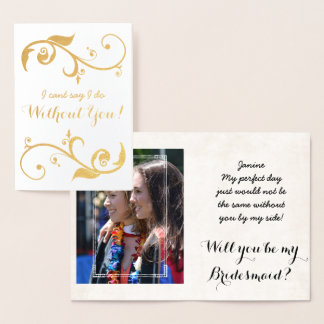 Gold Foil Personalisiert Bridesmaid Card Folienkarte