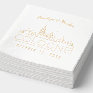 Gold Foil Personalisiert Köln Hochzeit Napkins Servietten Mit Folie