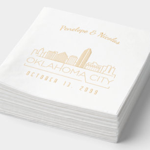 Gold Foil Personalisiert Oklahoma City Napkins Servietten Mit Folie