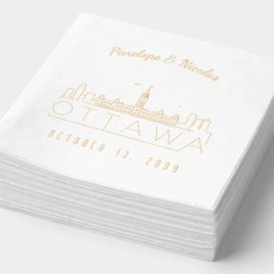 Gold Foil Personalisiert Ottawa Wedding Napkins Servietten Mit Folie