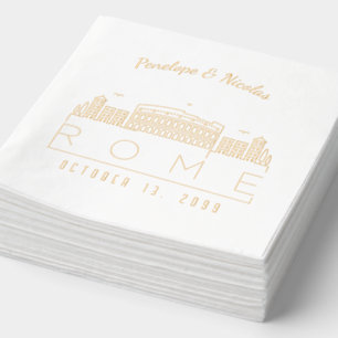 Gold Foil Personalisiert Rome Wedkins Servietten Mit Folie