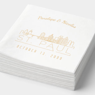 Gold Foil Personalisiert St. Paul Wedding Napkins Servietten Mit Folie