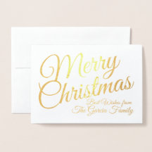 Gold Foil Personalisierte Weihnachtskarte