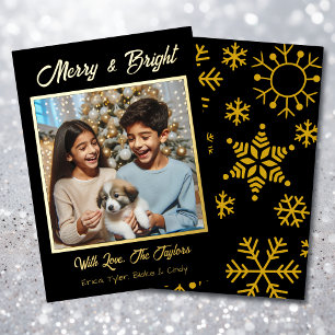Gold Foil Personalisiertes Foto Weihnachten Folien Feiertagskarte